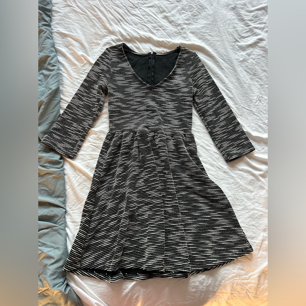 Alya Black and White Striped Mini Dress